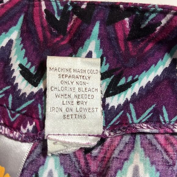 MIMI Chica patterned shorts pleated side zip wide waistband lightweight SZ S - Picture 7 of 11